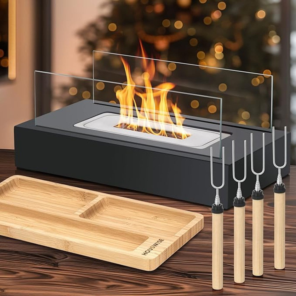 Invenitiah Tabletop Fire Pit With 4 Sticks & S'mores Board - Smores ...