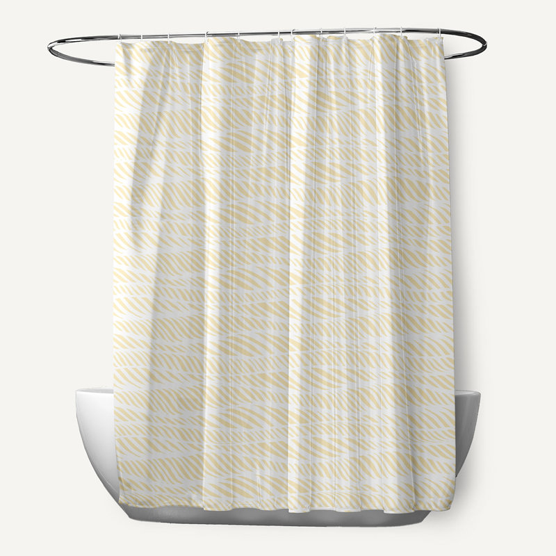 Rideau de douche simple Rolling Waves, Jaune