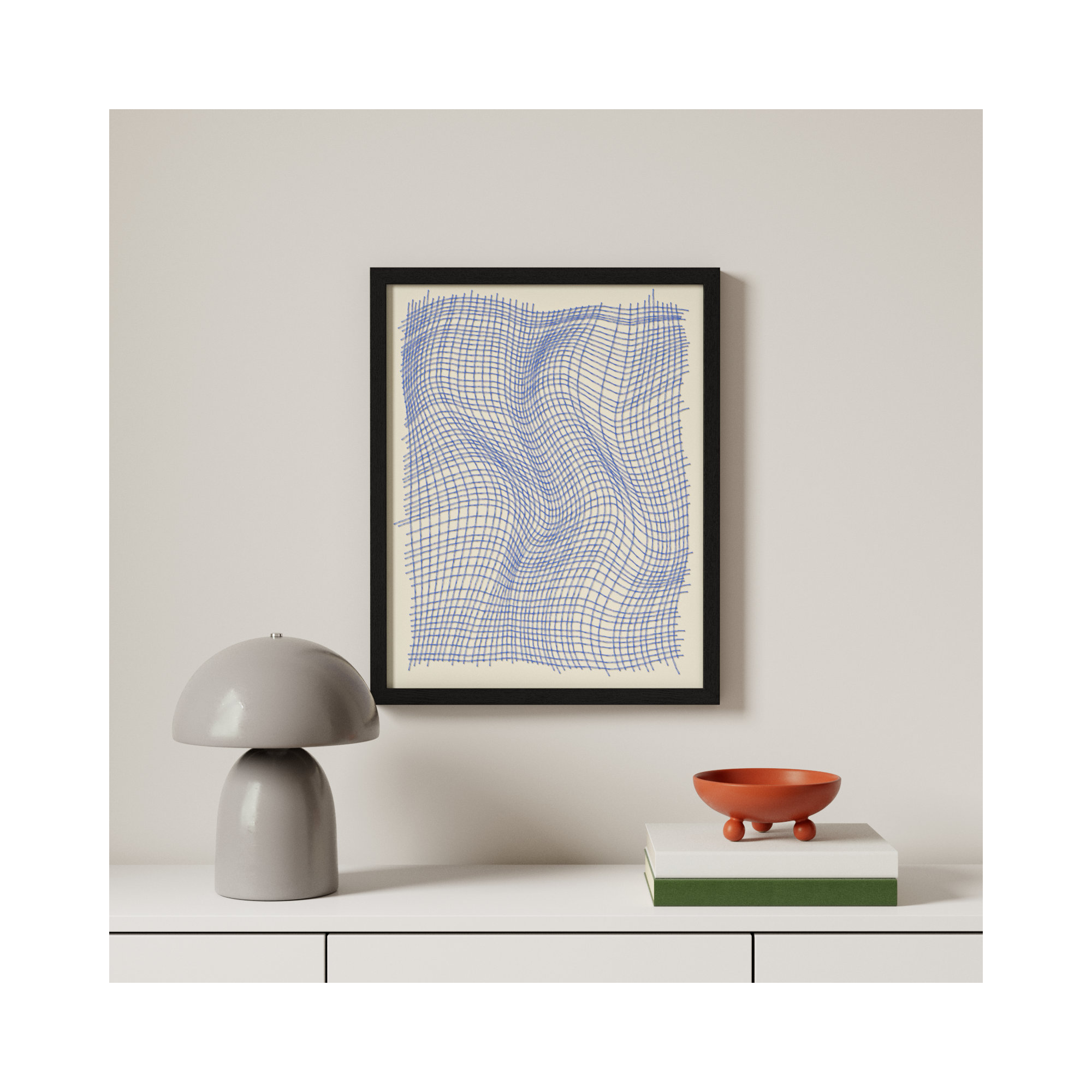 Netting 3 by Jacques Pilon, 25" H x 20" W x 1.25" D, Black Single Structure Framed Paper