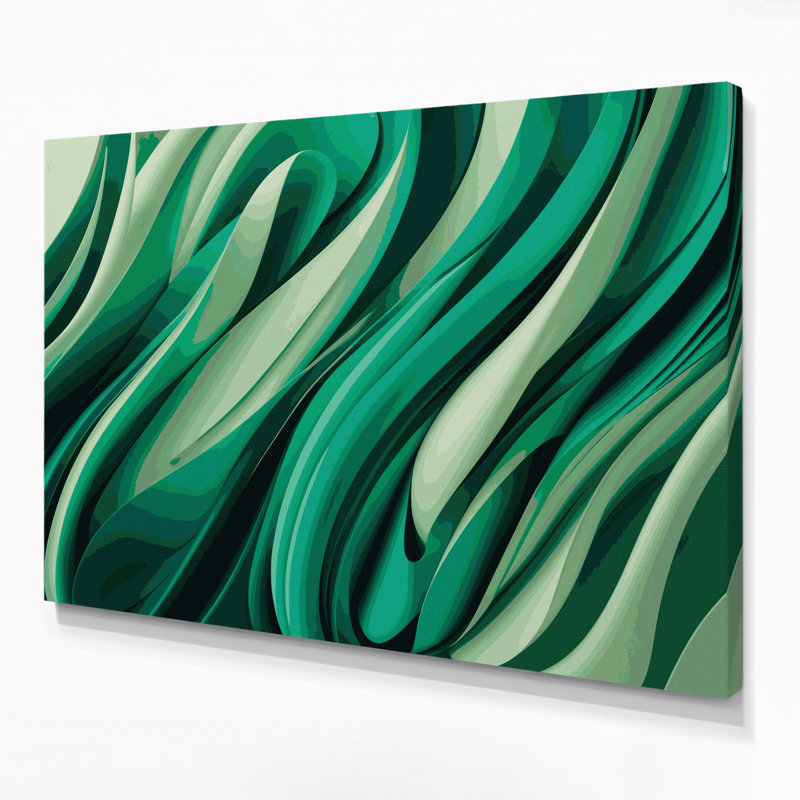 Gradient Abstract 20 Green Canvas Wall Art, 11" H x 14" W