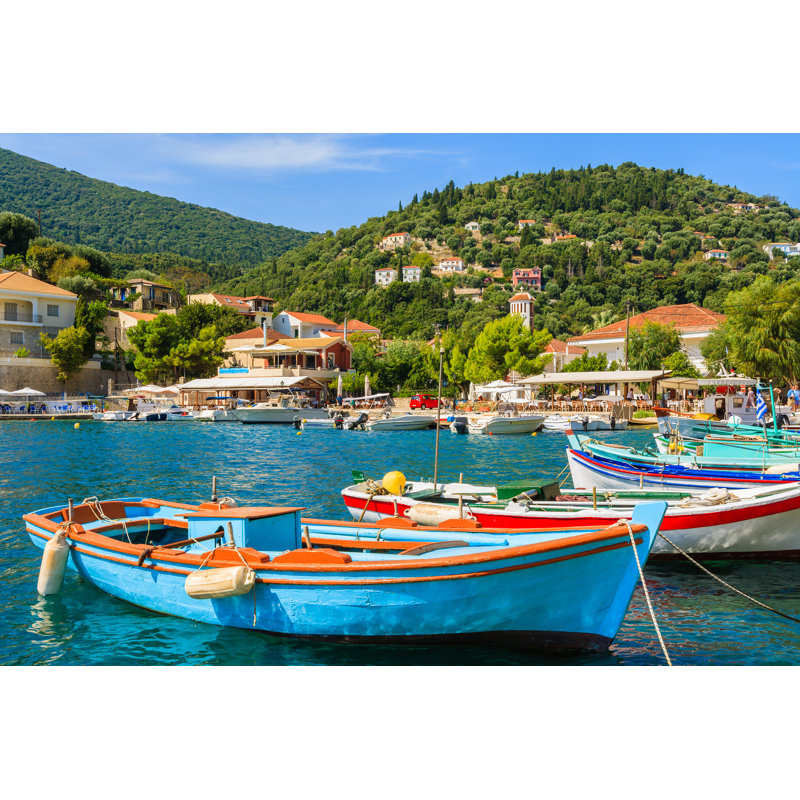 Greek Fishing Boats - Wrapped Canvas Print, 61cm H x 91cm W x 3.8cm D