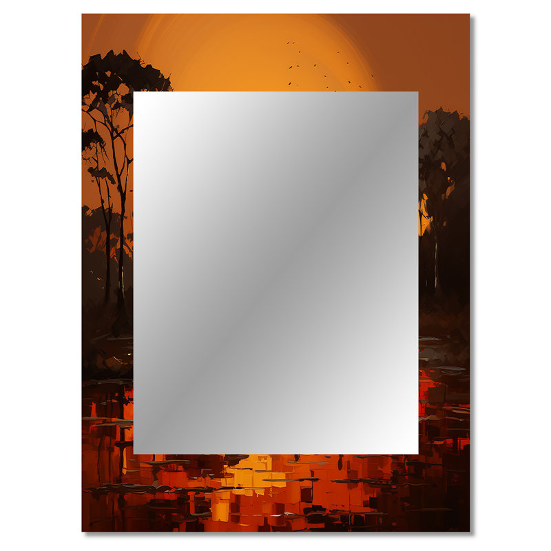 African Savannah Serenade VI - miroir mural art africain, miroir décoratif global, impression d'art en métal, 40 po x 30 po