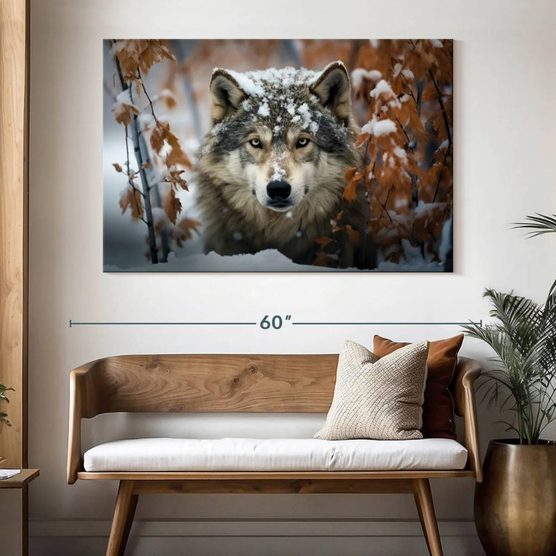 Brampt Gray Wolf In The Snow, 34" H x 51" W