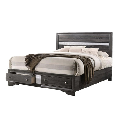 Grey Traditional Bedroom Storage Bed Full Size - Engineered Wood And Functional Design For In Theme Comfort Quality