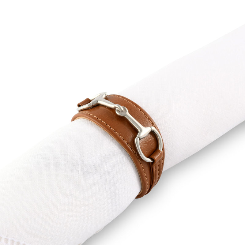 Bit Vegan Leather Metal Napkin Ring