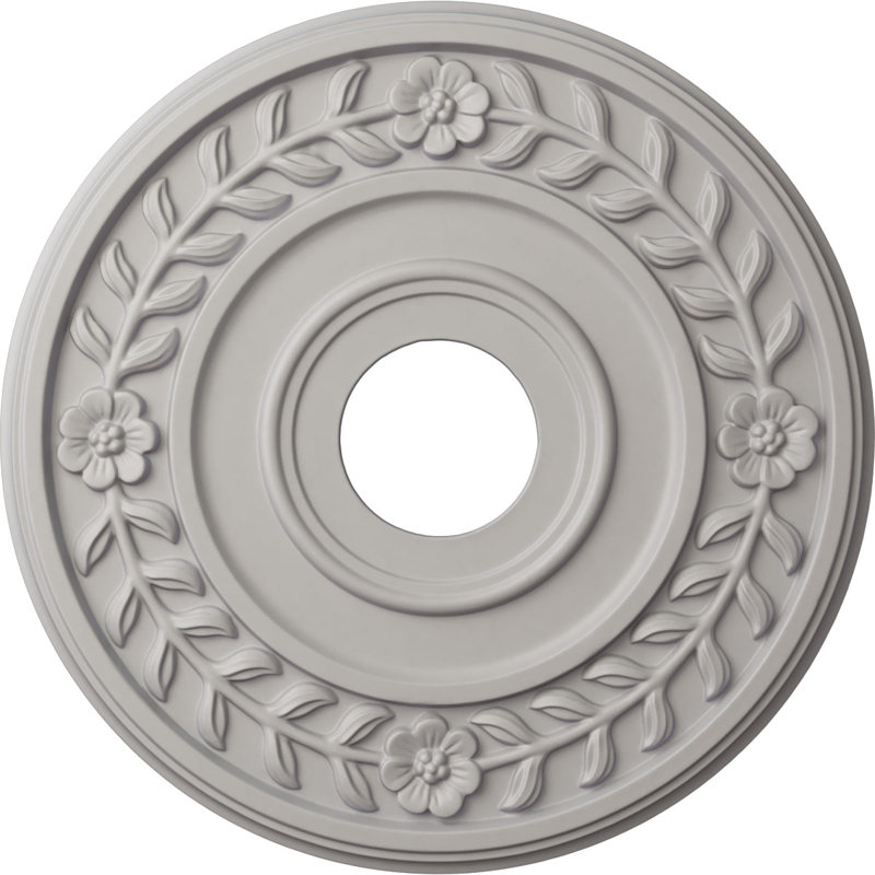 Médaillon de plafond traditionnel Endurathane Kepler, 15 7/8 po x P 1 1/2 po (pour les auvents jusqu'à 3 3/4 po), finition laiton peint à la main
