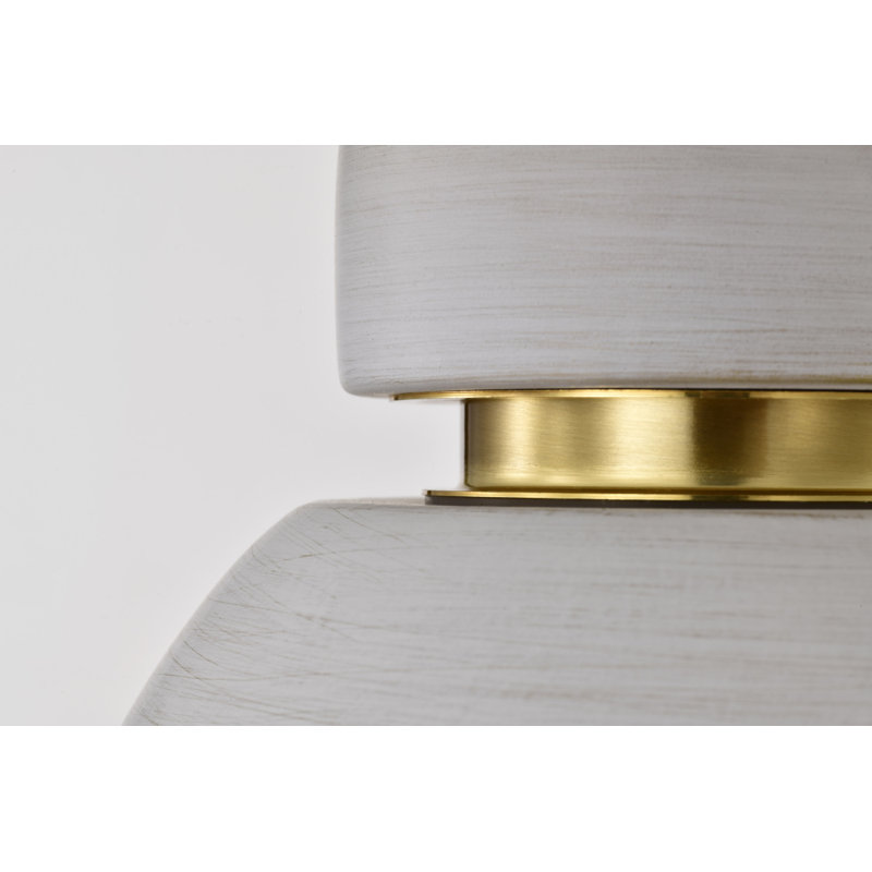 Collins - 8 Inch Flush Mount - with White Ceramic, Brushed Brass