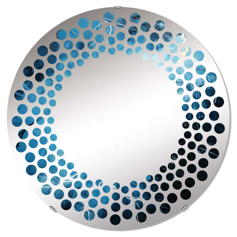 Hafiza Circle Mirror, 23.6" x 23.6", Storm Lightning