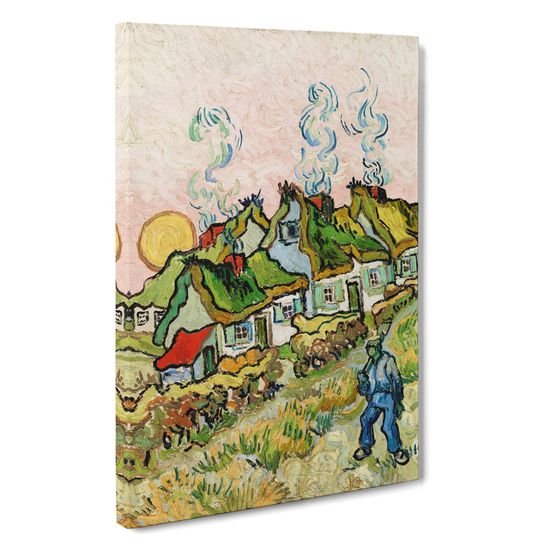 Houses And Figure by Vincent Van Gogh - Wrapped Canvas, 50cm H x 35cm W x 3cm D