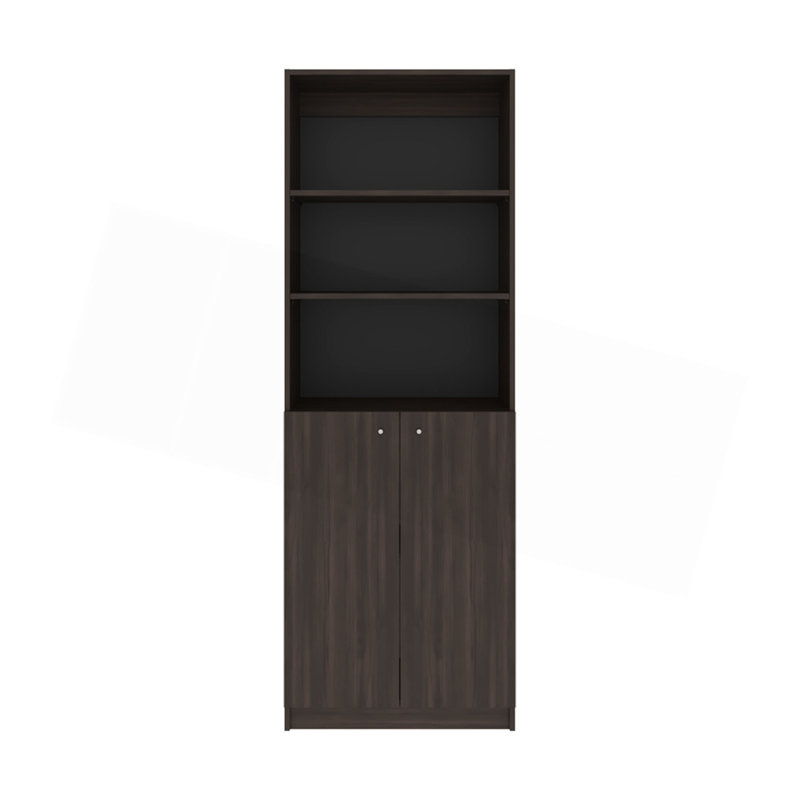Bibliothèque à double porte, bureau, noyer teinté