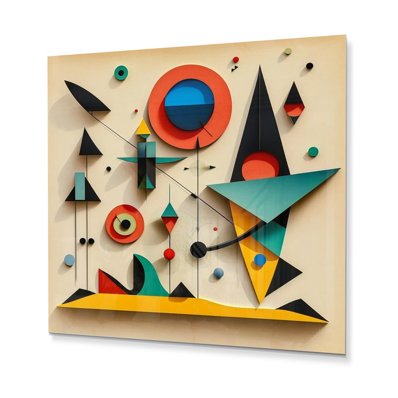 Décorations murales géométriques modernes en métal Playful Imaginaire Paysages V, H 23 po x l 23 po x P 1 po