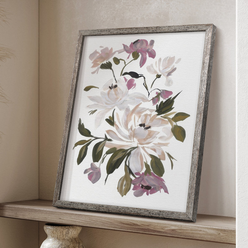 «Spring Fling Bouquet V», reproduction encadrée - bois massif, H 11 po x l 9 po