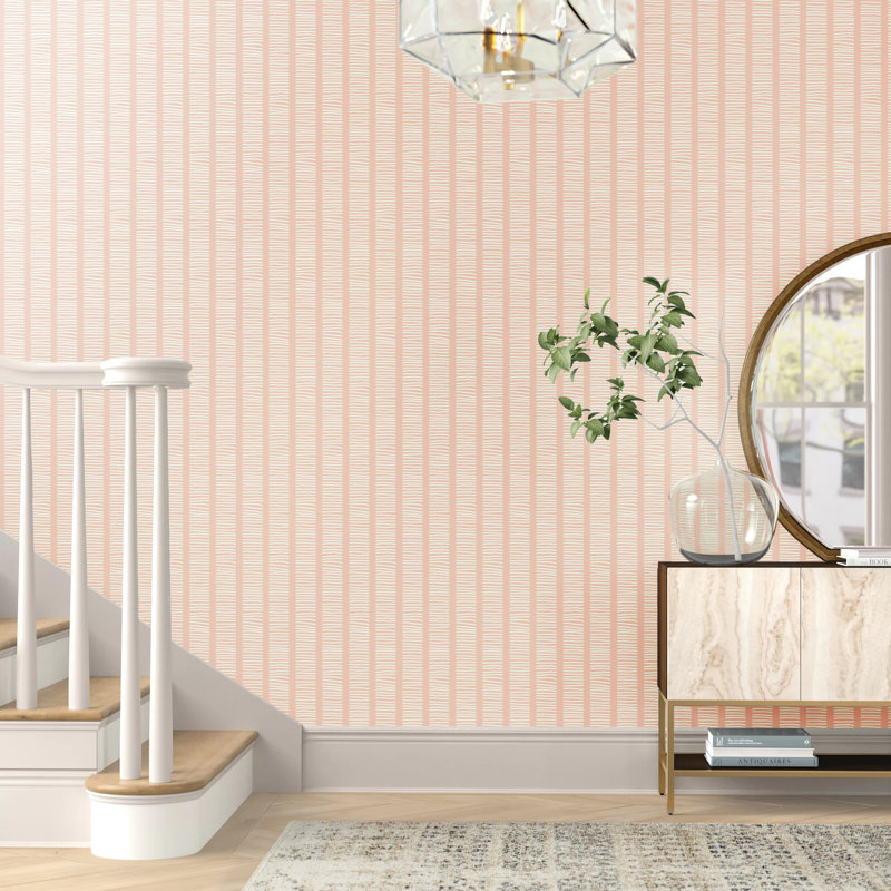 Rouleau de papier peint L 27 pi x l 27 po Spivey, Coucher de soleil rose