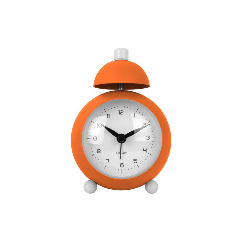 Iron Mechanical Alarm Tabletop Clock, Orange