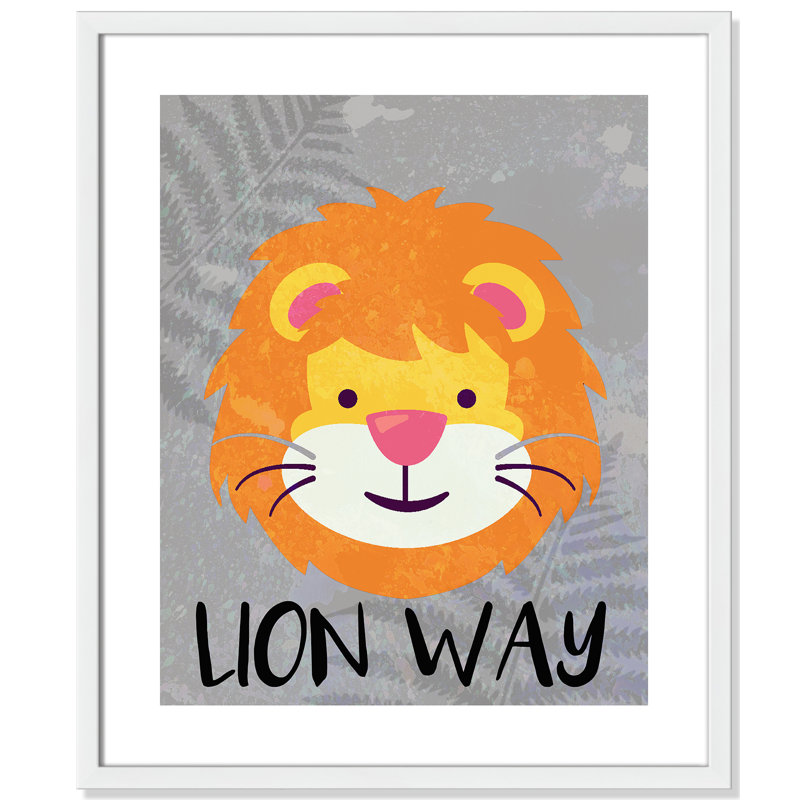 Impression sur papier Lion Way, H 24,5 po x l 20,5 po x P 1,18 po, Encadré de boîte argent