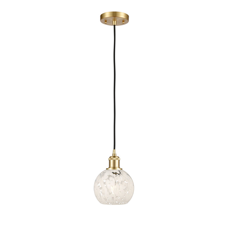 Luminaire suspendu 1 lumière Nathalie, Or satiné, H 8 po x l 6 po x P 6 po