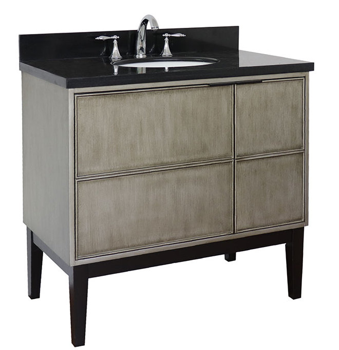 Ensemble de meuble-lavabo simple 37 po, Noir galaxie