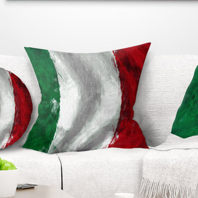 Drapeau de l'Italie - coussin imprimé de cartes et drapeaux