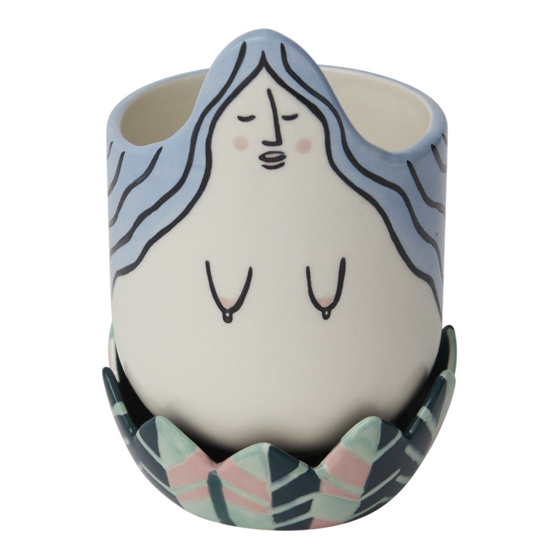 Pot à fleur en céramique Carling, H 6 po x l 4 po x P 4 po