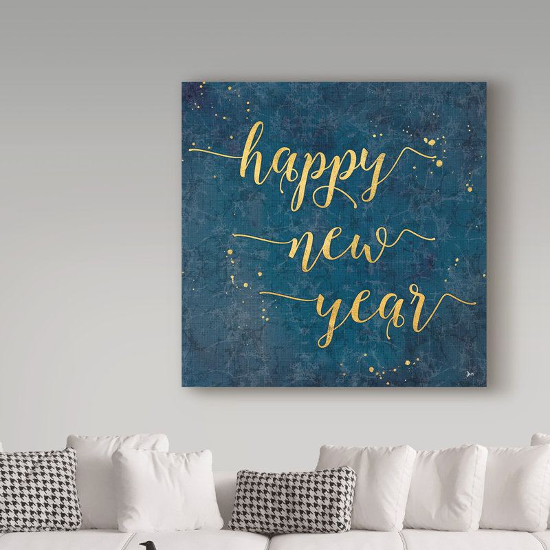 « côtier dentelle happy new year », reproduction d’impression sur toile tendue, H 24 po x l 24 po x P 2 po