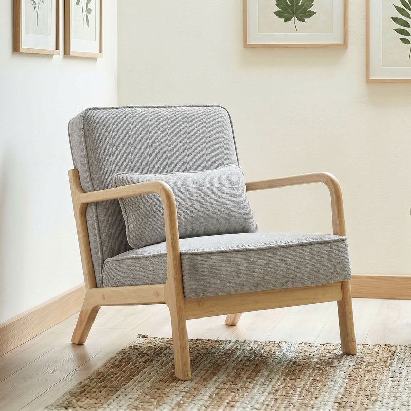 Upholstered Chenille Armchair, Grey