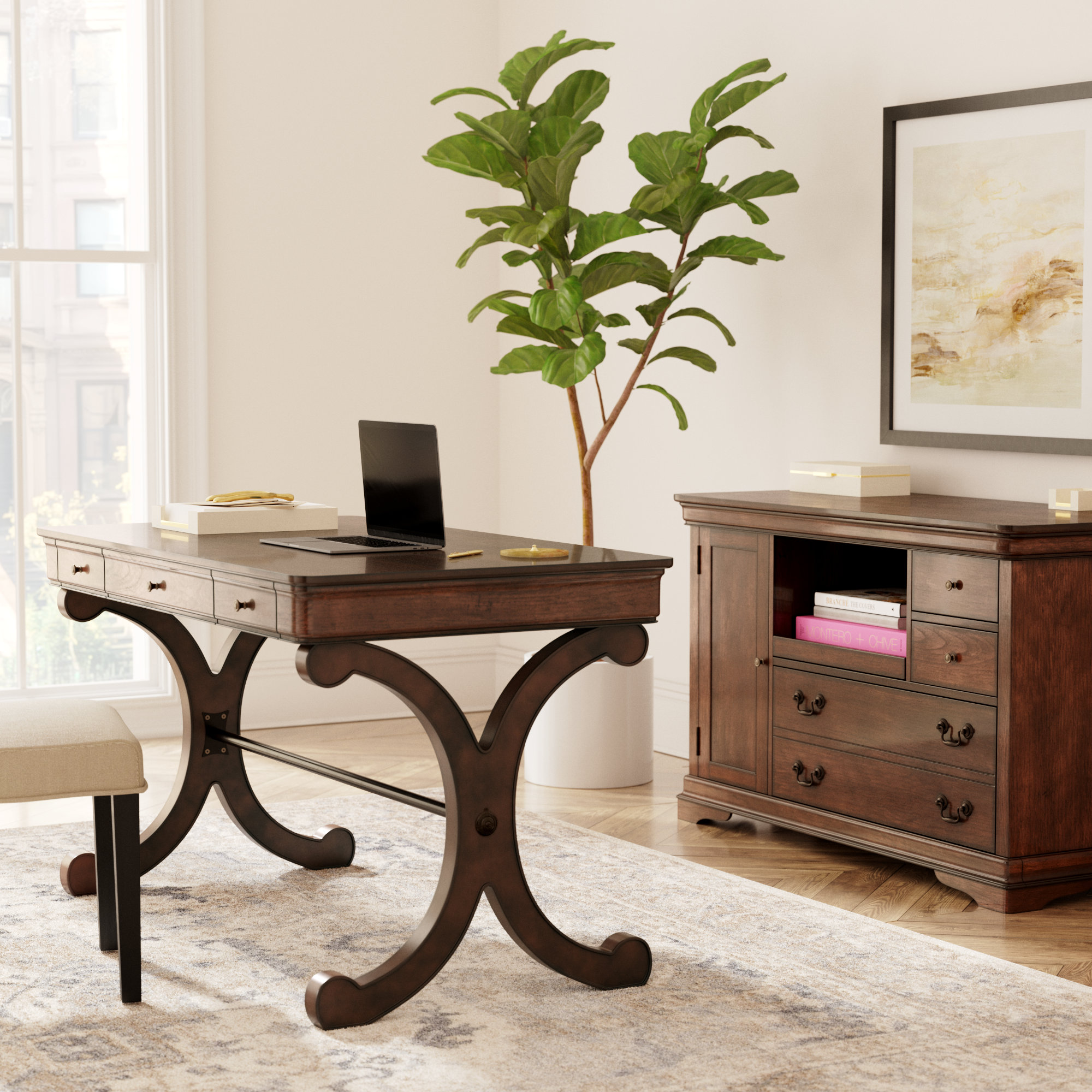 Desk and credenza for home office discount