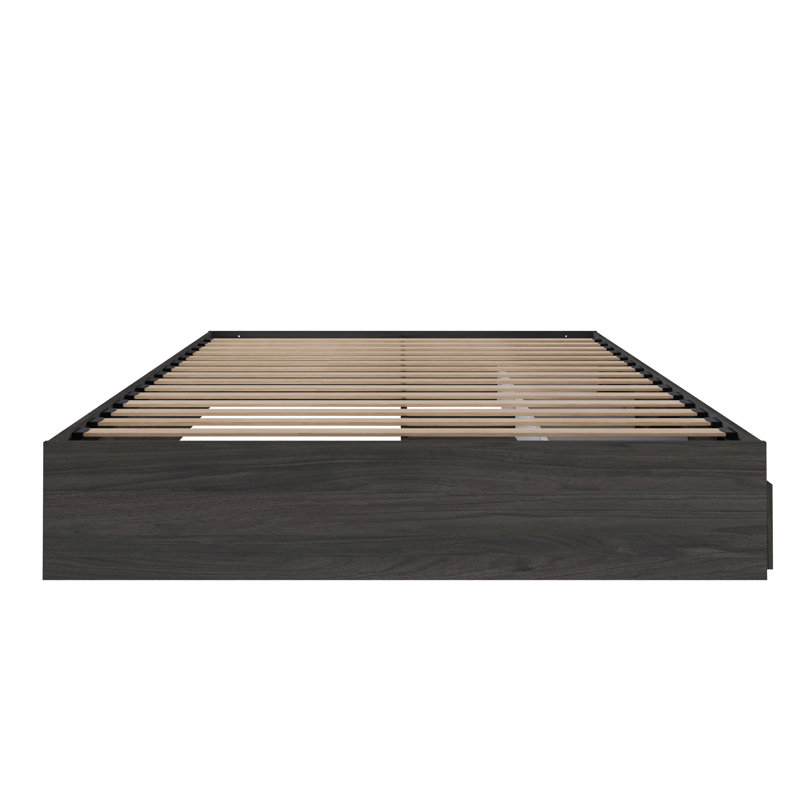 3 Drawer Storage Bed Frame, Queen, Bark Grey