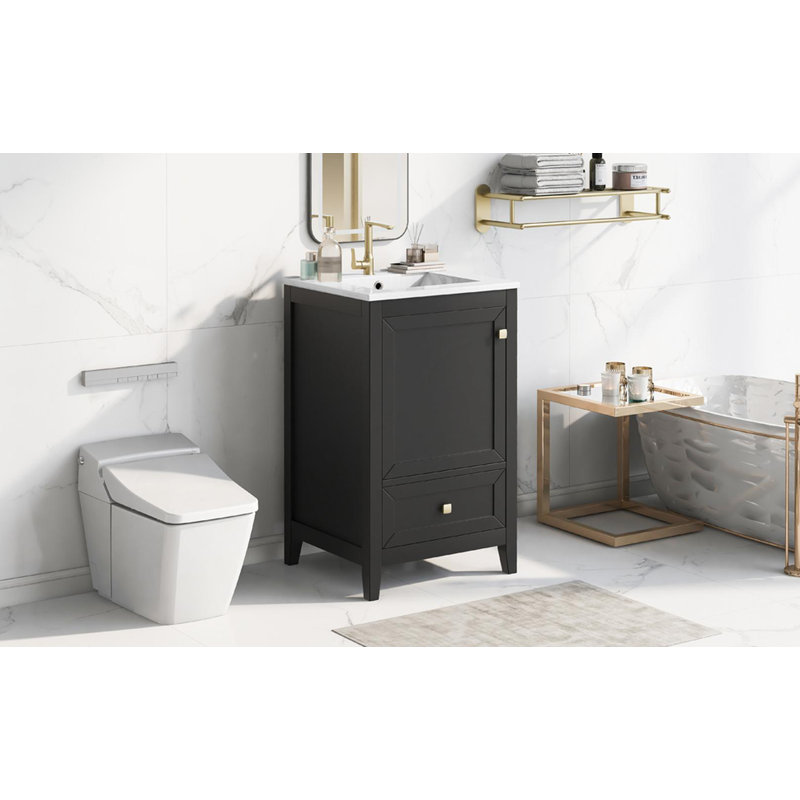 Meuble-lavabo simple 20 po, Gris