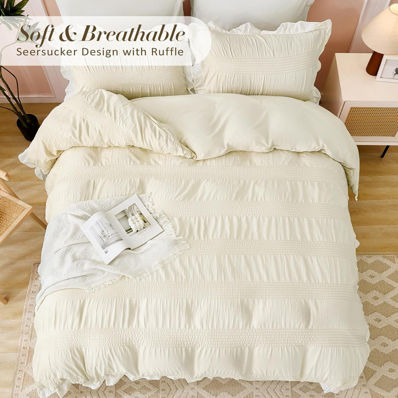 No Pattern Duvet Cover Set, White