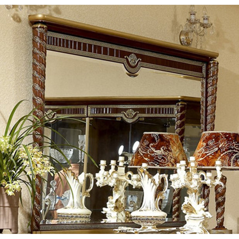 Zeus Flat Solid And Engineered Wood Dresser Mirror