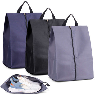 Ensemble de 3 sacs de rangement pour chaussures de voyage imperméables avec fermeture à glissière et poignée pour hommes et femmes