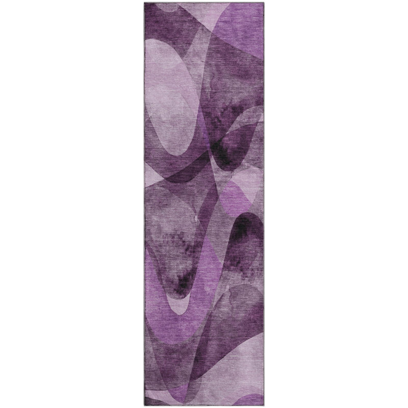 Premium Machine Washable Mayfield AMF536 Purple, Rectangle 9' x 12'