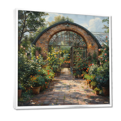 Green Orange Garden Of Dreams Greenhouse - Greenhouse Wall Art Wall Decor