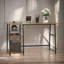 Kulle 120cm W Rectangle Writing Computer Desk With 2 Shelves Industrial Rustic Brown Furniture