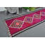 Tapis de couloir Kilim turc authentique dans un design rose complexe pour une décoration intérieure moderne brun / rose