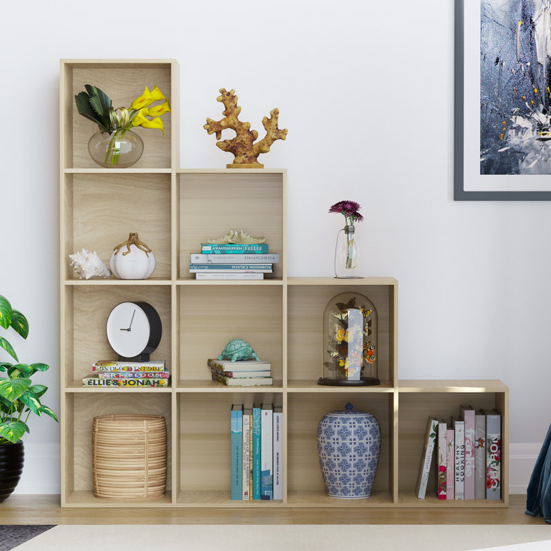 128cm H x 128cm W Cube Bookcase, Oak