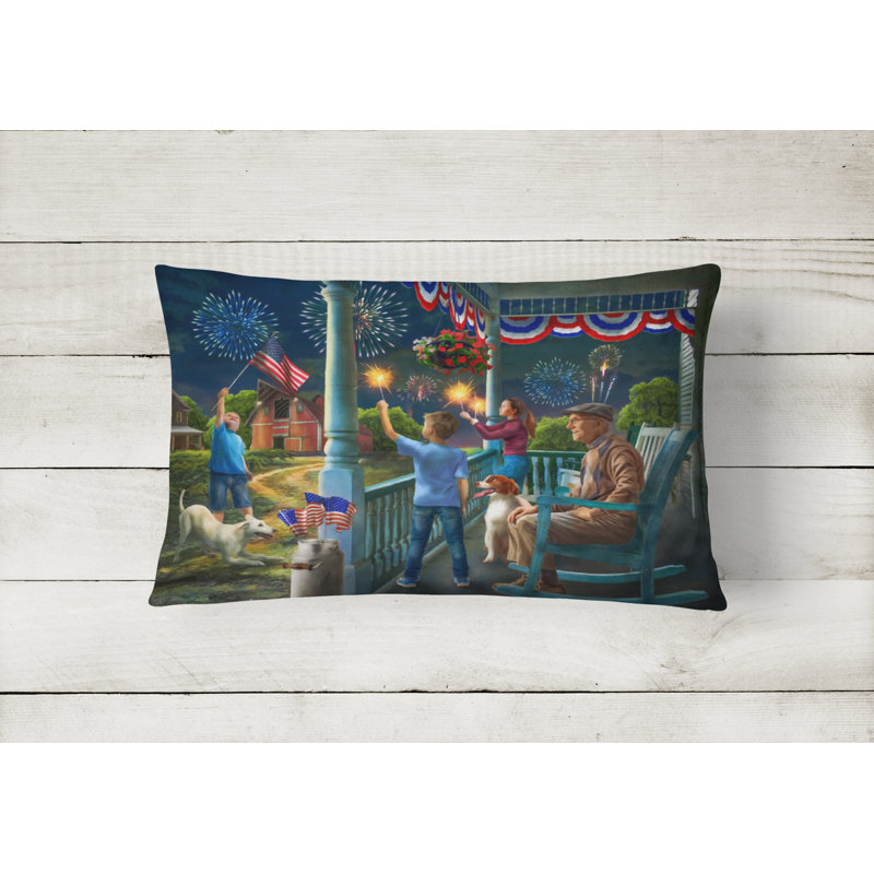Outdoor Throw Pillow, 4Th of July at Grandpa's USA