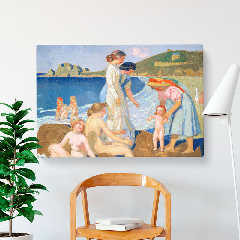 Bathers In Perros Guirec by Maurice Denis - Wrapped Canvas Painting, 50cm H x 76cm W x 3cm D