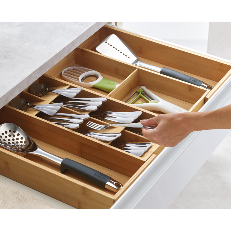 DrawerStore Bamboo Expandable Cutlery, Utensil and Gadget Organizer
