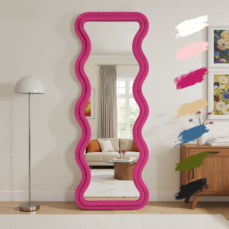 Miroir pleine grandeur ondulé, Rose millennial