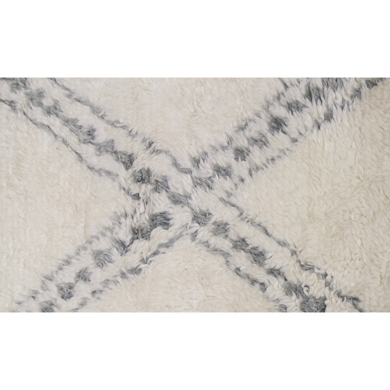 Moroccan Wool Geometric Area Rug, Rectangle 8' x 10'