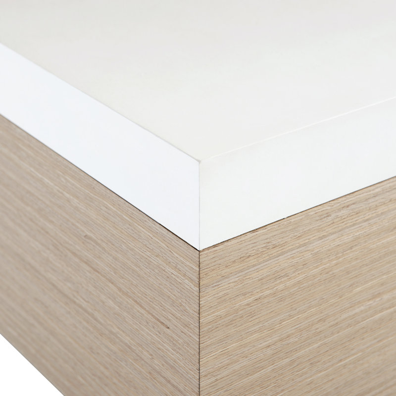 Transitional Adobe Faux Stone and Sahara Wood Square Coffee Table