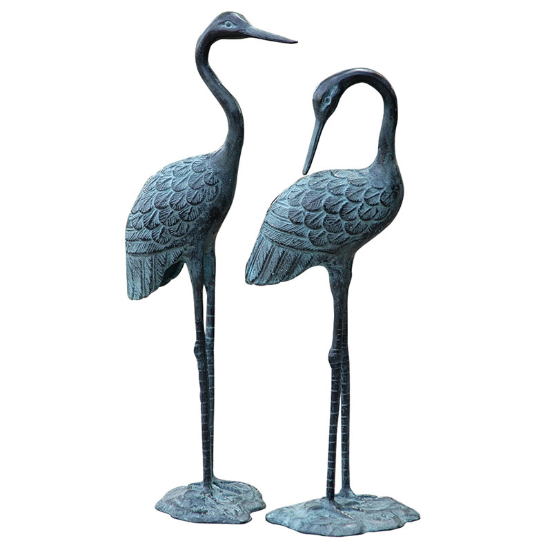 Love Cranes Pair Garden Sculpture