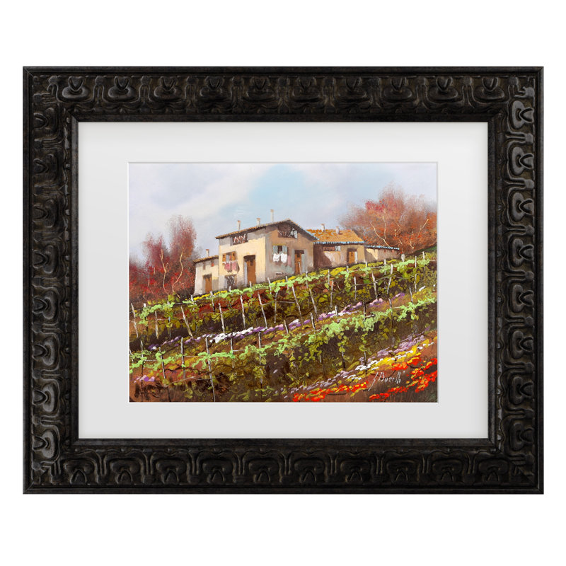 Art sur toile, Casa Nelle VIgne par Guido Borelli, H 19,5 po x l 23,5 po x P 0,625 po, Or foncé