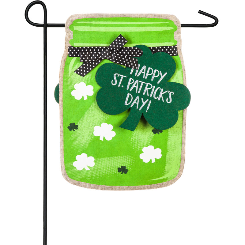 Drapeau de jardin en polyester Shamrock