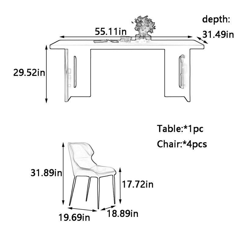 Edmeston, 29.52"H x 55.11"L x 31.49"W