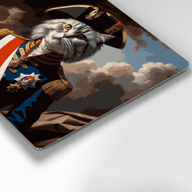 Chats Napoléon, art mural en métal brun, H 11 po x l 14 po