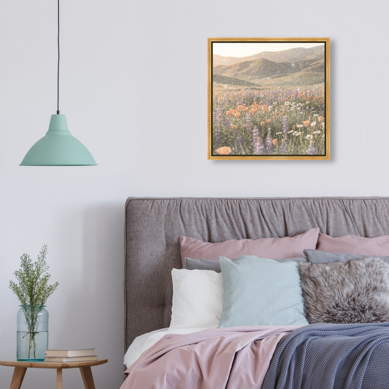 Lavender Hill Print by Oliver Gal, 17" H x 17" W, Gold Floater Frame