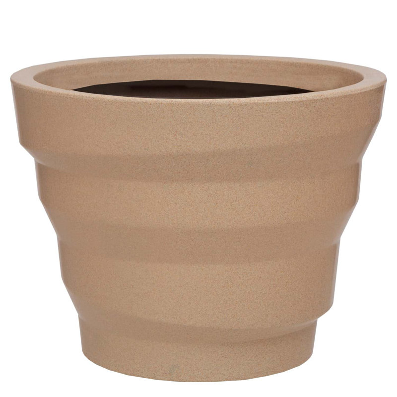 Pot à fleurs rond Kaofen ECOBO EcoFriendly, Sable, H 19,7 po x l 25,6 po x P 25,6 po