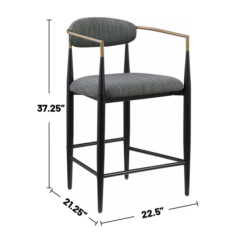 Chaisa Counter Height Chair (set Of 2), Dark Gray, Counter Stool (25" Seat Height)